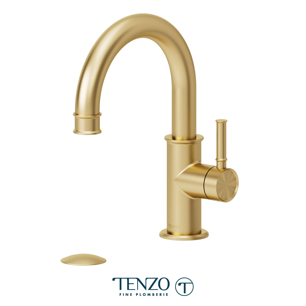 Single hole lavatory faucet with drain, Alyss