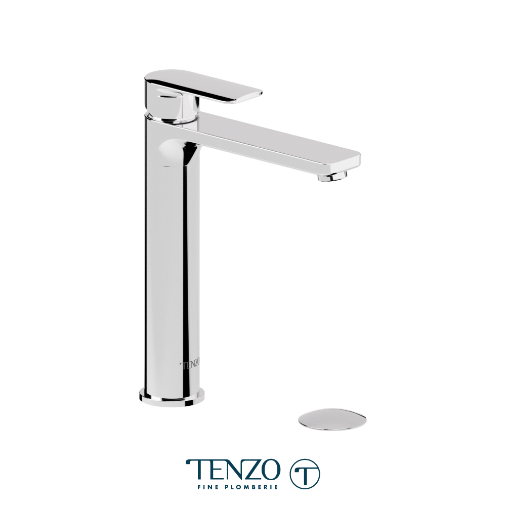 Robinet de lavabo monotrou haut avec drain