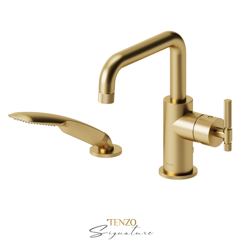 2 pieces deck mount tub ﬁller
