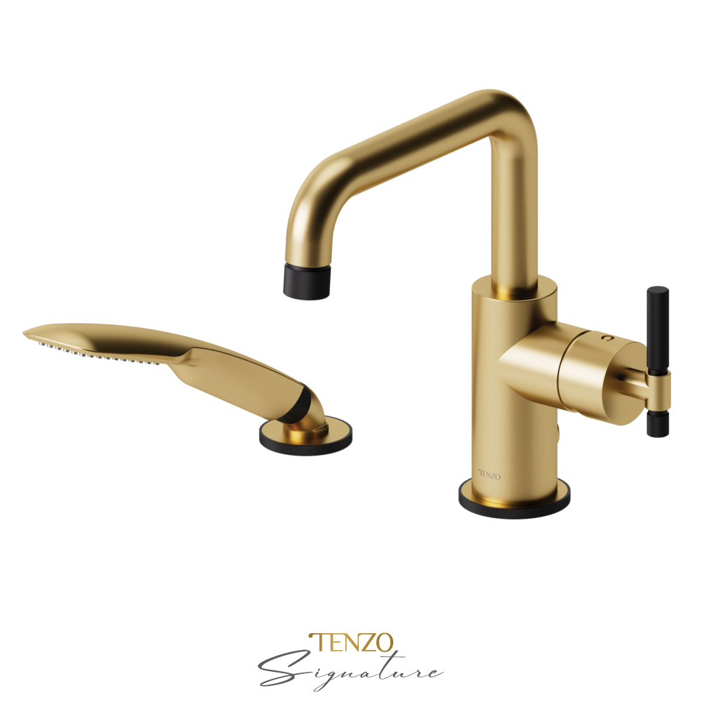 2 pieces deck mount tub ﬁller