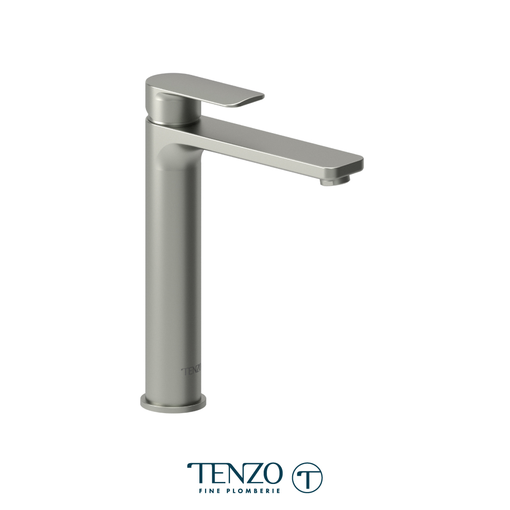 Tall single hole lavatory faucet with drain