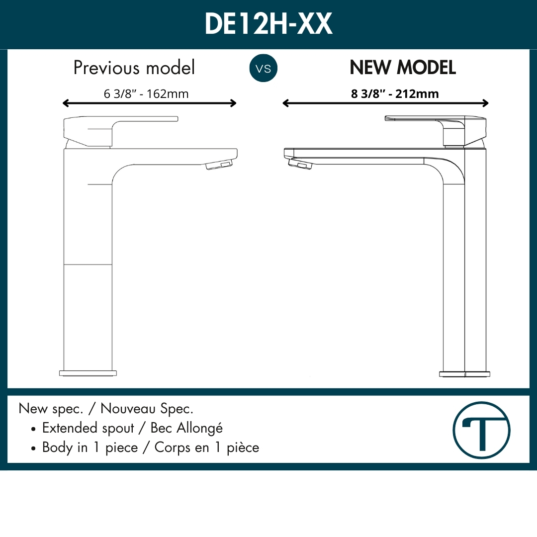 Tall single hole lavatory faucet with drain