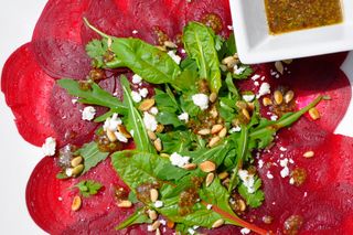 Beetroot Carpaccio with Goat Cheese