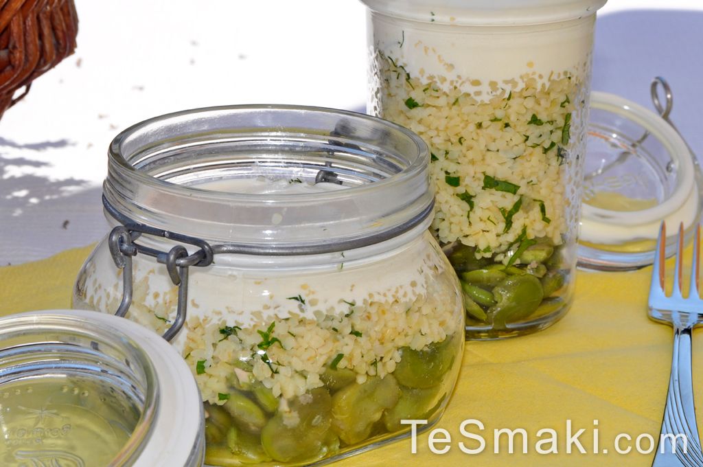 Bobowa sałatka z kaszą bulgur 2