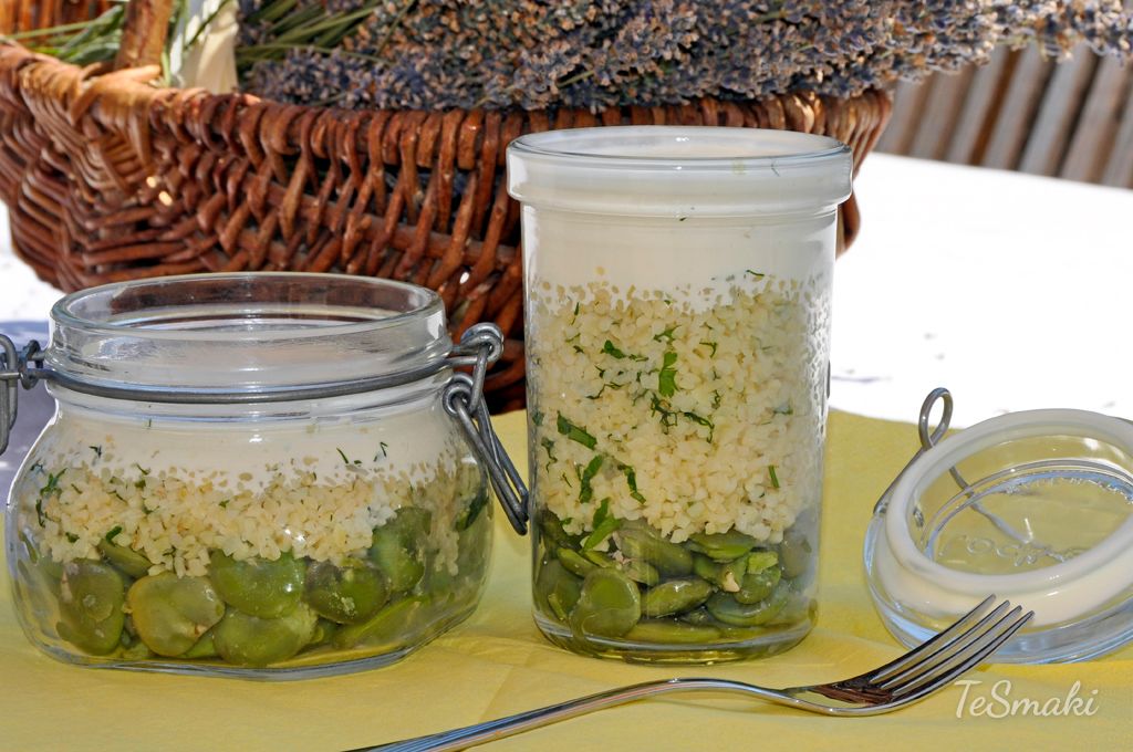 Bobowa sałatka z kaszą bulgur 1