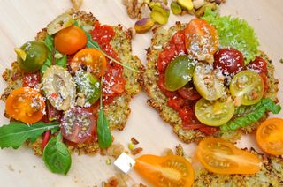 Cauliflower Fritters with Cherry Tomatoes