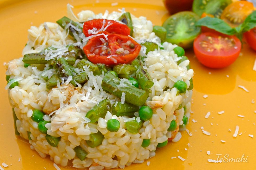 Risotto z kurczakiem i zielonym groszkiem 1