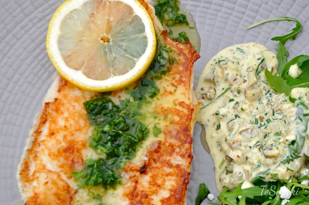 Smażona ryba z sosem tatarskim i pietruszkowym pesto 2