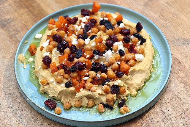 Hummus with Roasted Pumpkin and Feta
