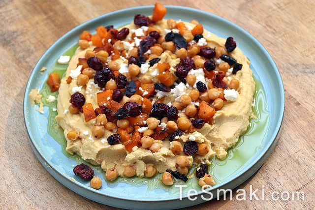 Hummus with Roasted Pumpkin and Feta