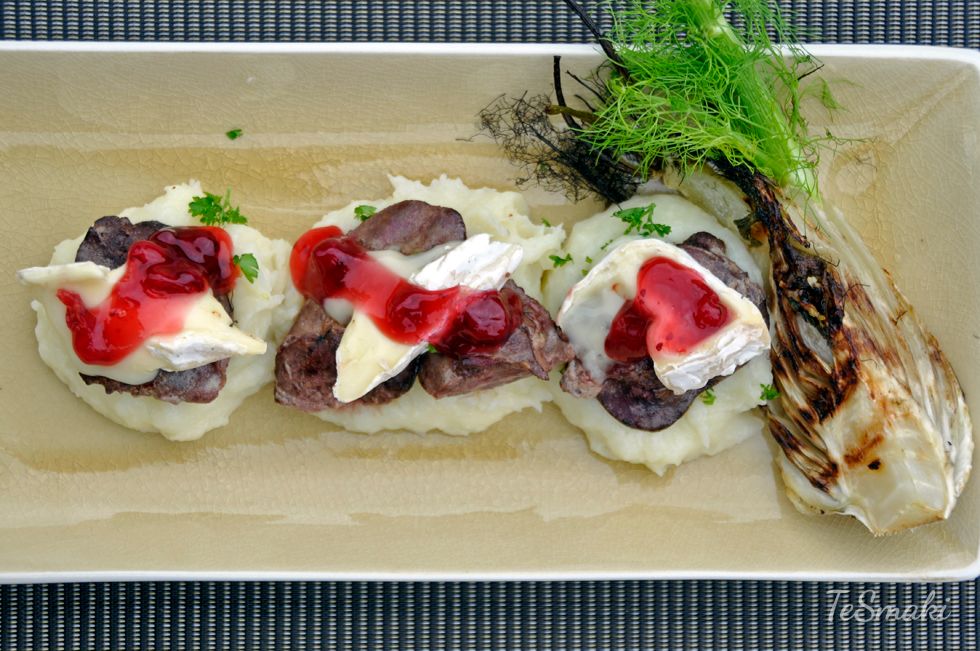 Liver with Camembert Cheese and Cranberries 2