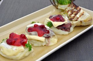 Liver with Camembert Cheese and Cranberry