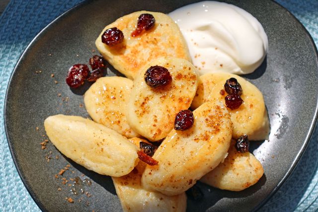 Pan-Fried Lazy Dumplings with Cranberry