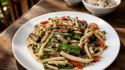 Stir-fried mixed mushrooms