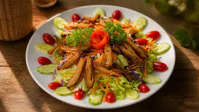 Crispy plant-based protein salad