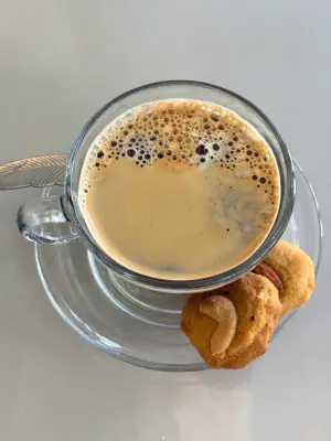Hot black coffee