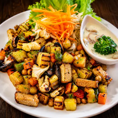 Potatoes sautéed with chickpeas