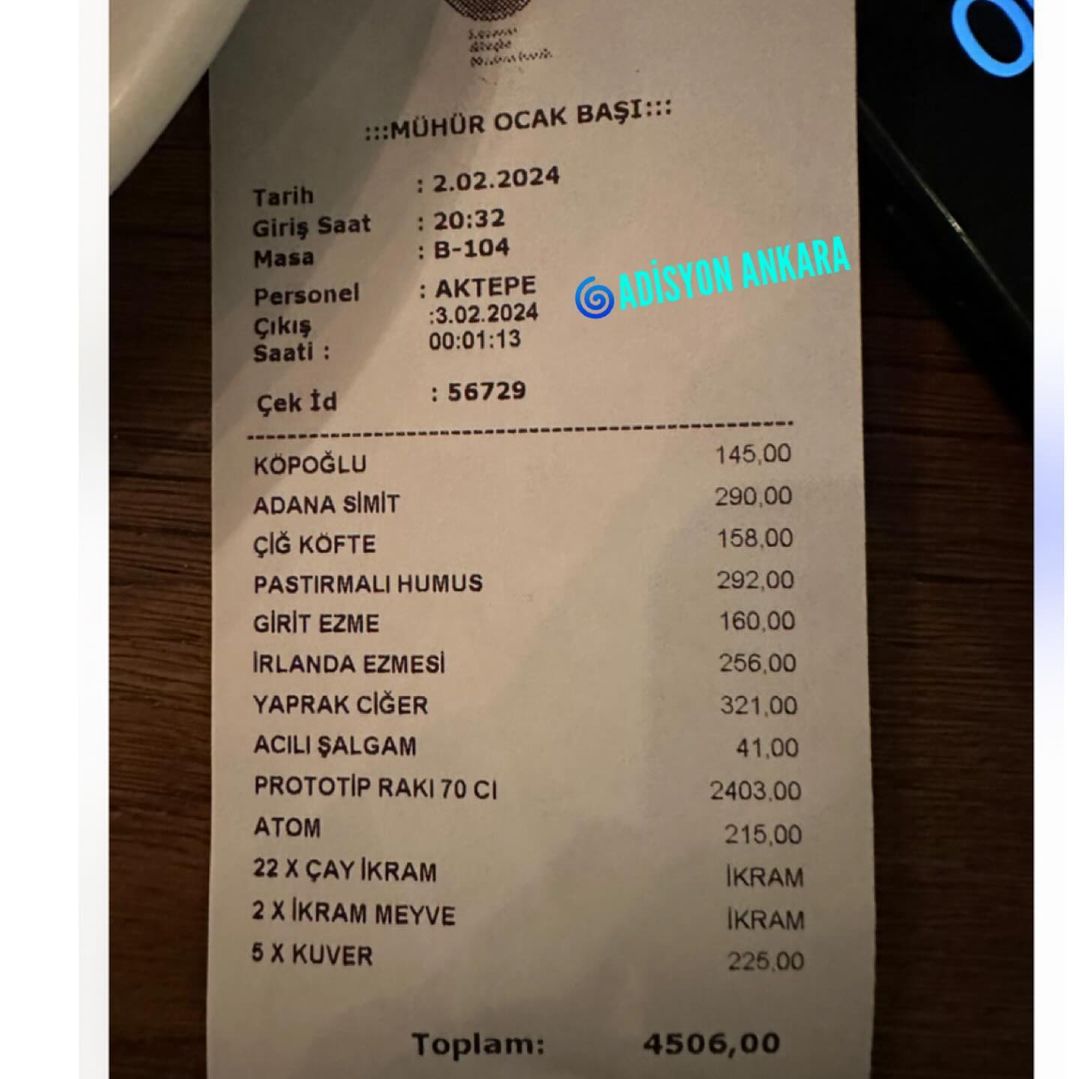 Afitap Meyhane Söğütözü Menüsü