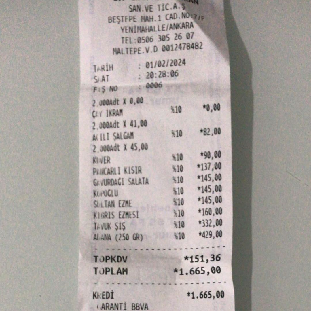 Afitap Meyhane Söğütözü Menüsü