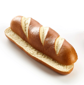 Laugen hot dog bun pre-sliced