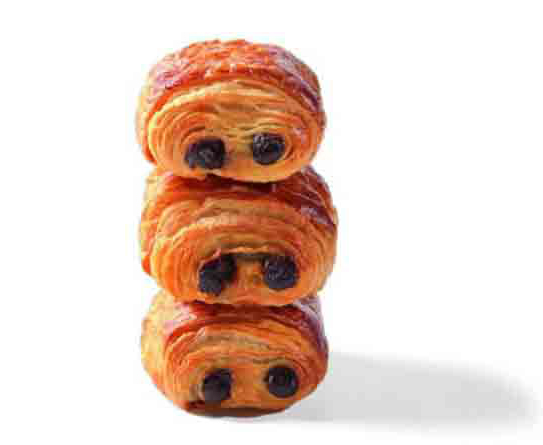 Mini chocolate roll with butter