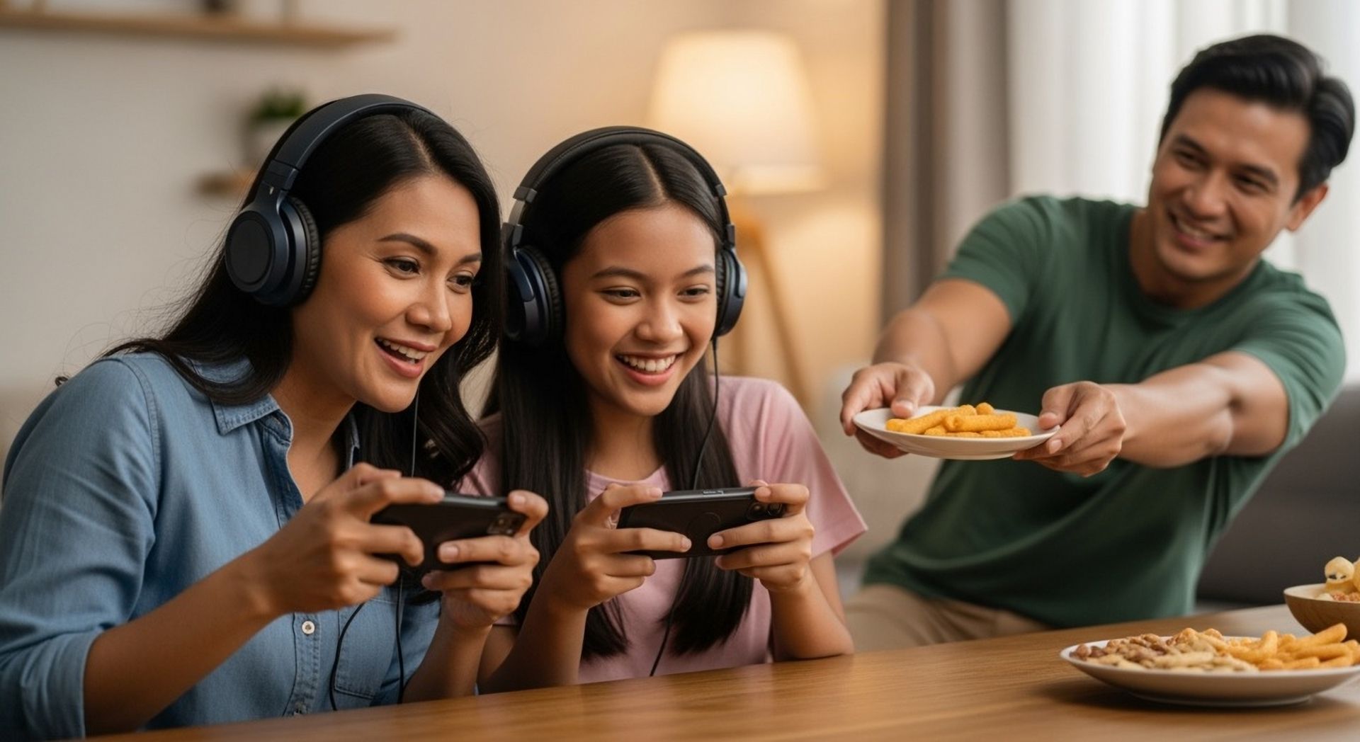 Family Standard - Mom and daughter with headphones