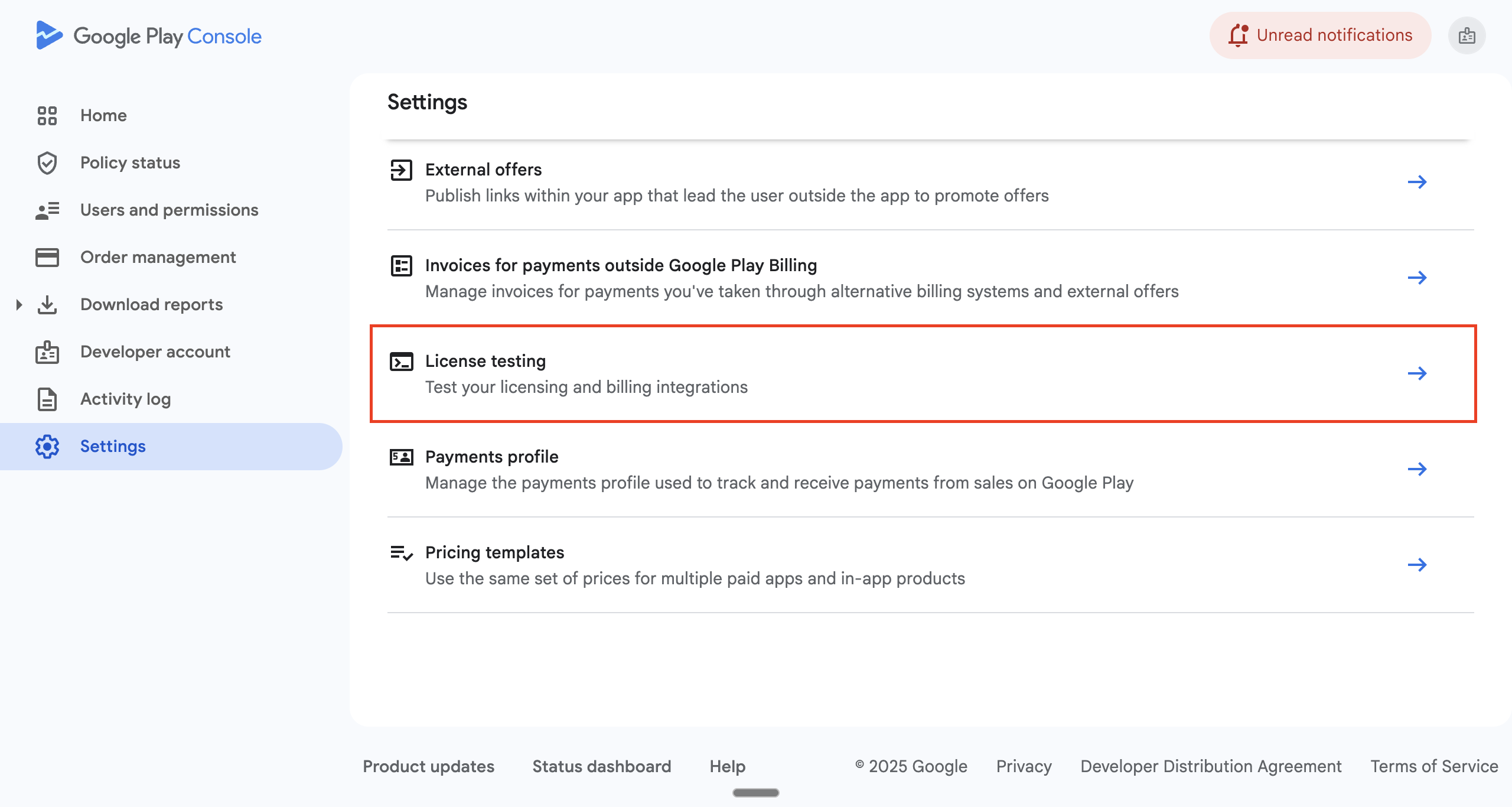 Google Play License Testing Image