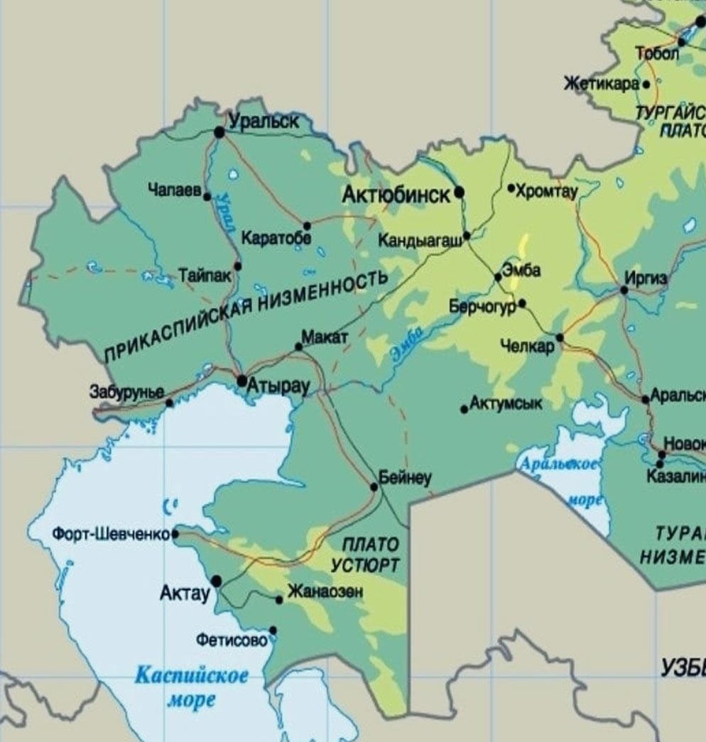 Города Запада Казахстана #Казахстан #карта #город