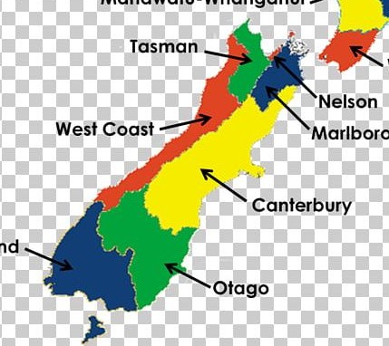 Регионы Южного острова #субъект #Новая Зеландия #карта