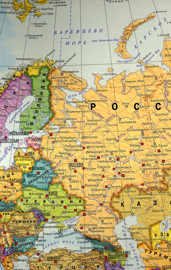 Города европейкой России на карте #города #Европа #регион #Россия