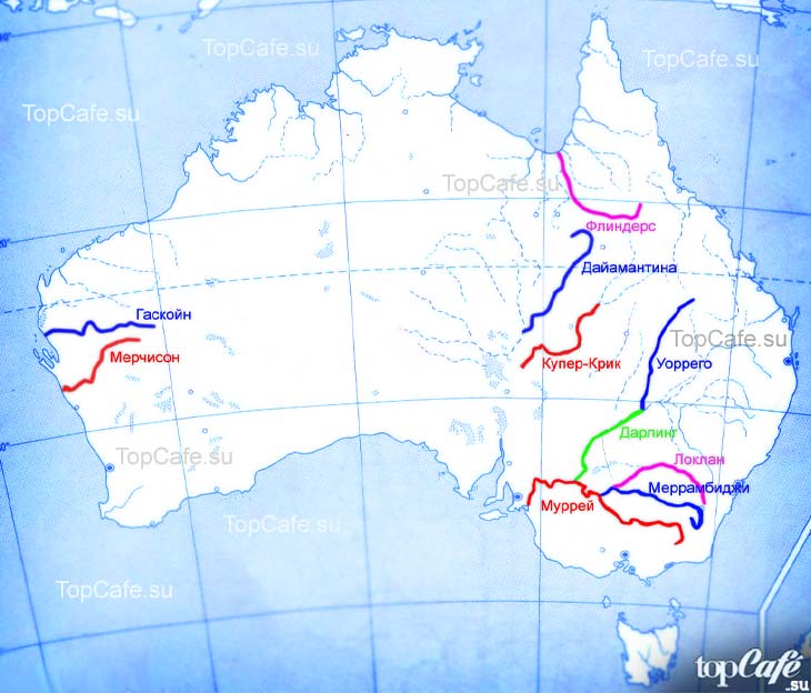 Реки на карте #Австралия #карта #река
