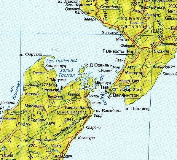 Пролив Кука #море #карта #Новая Зеландия