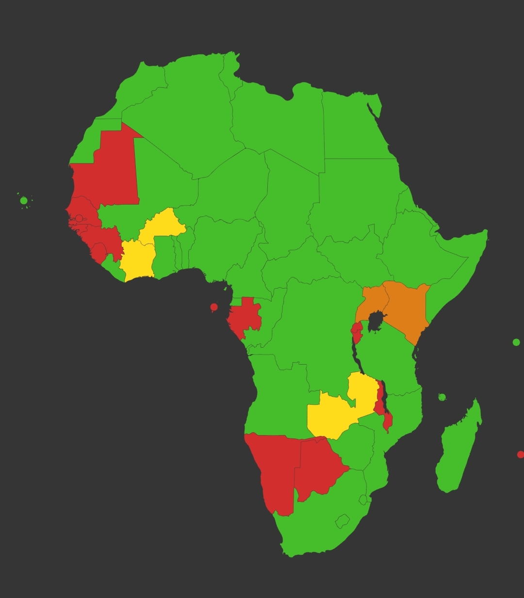 Западные страны Африки #страна #Африка #карта