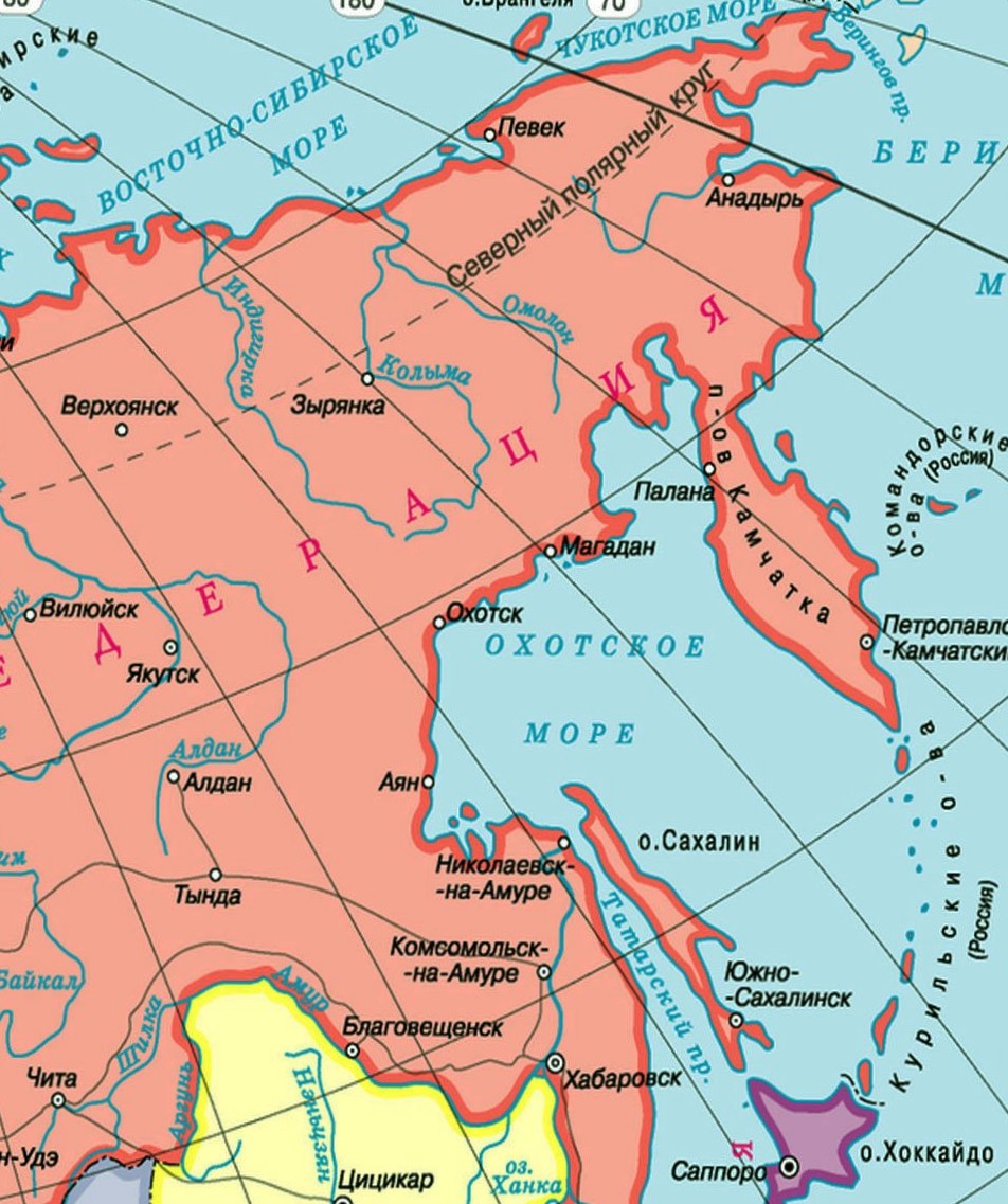 Города Дальнего Востока России на карте #города  #Россия #карта