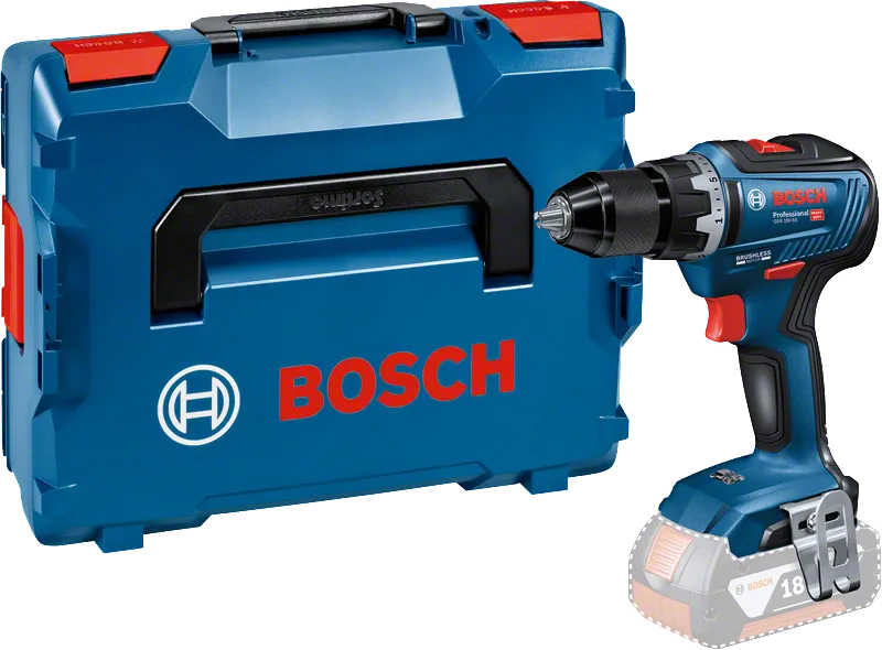 Bosch Professional GSR 18V-55 Set-Koffer-Ansicht mit Zubehör