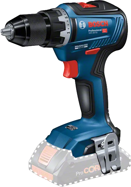 Bosch Professional GSR 18V-55 Akku-Bohrschrauber, Hauptansicht mit Akku