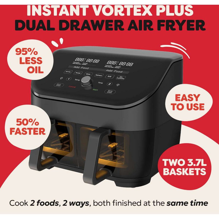 Instant Vortex Plus Double Basket – ClearCook Sichtfenster Detail