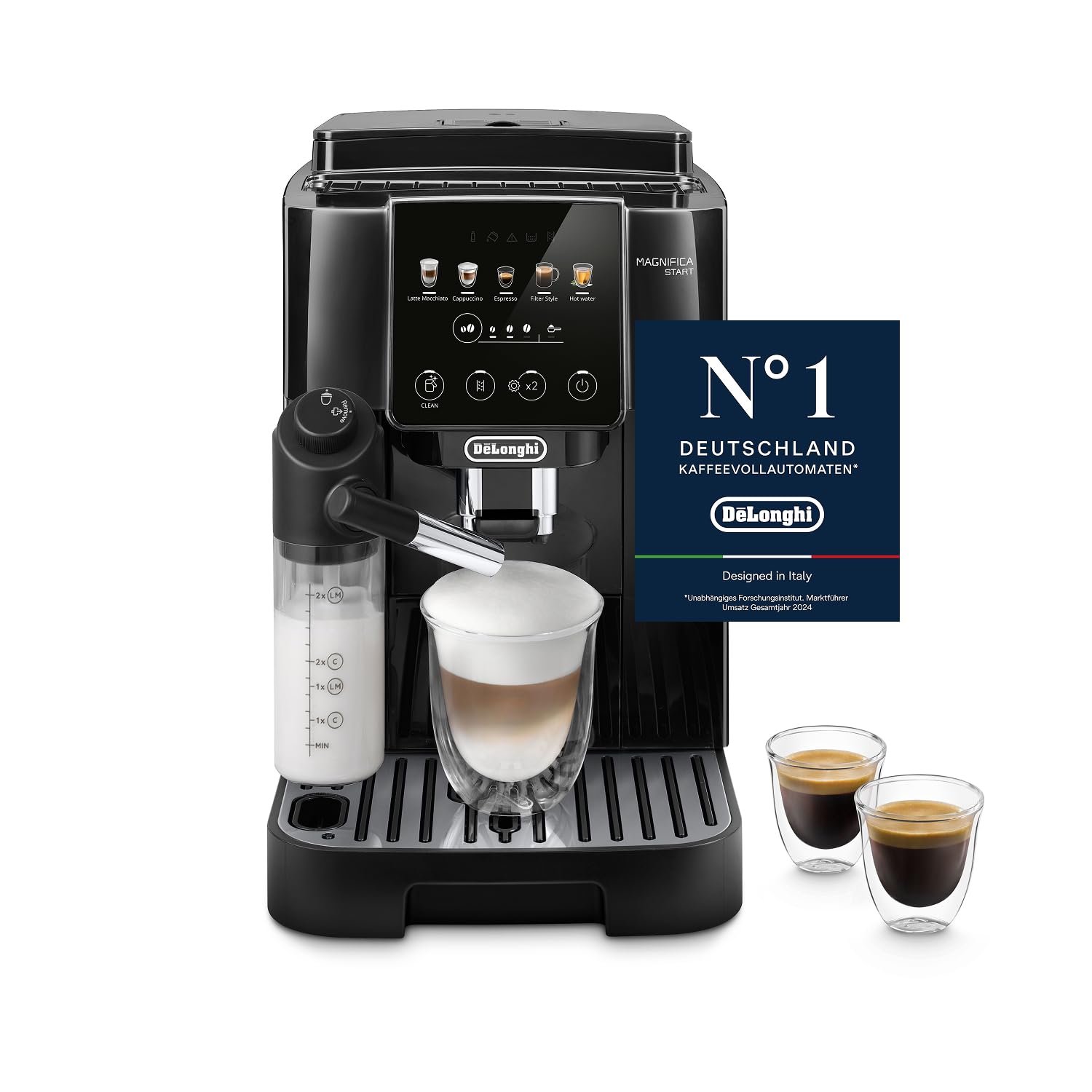 De'Longhi Magnifica Evo ECAM290.61.B – Kaffeevollautomat schwarz Frontansicht