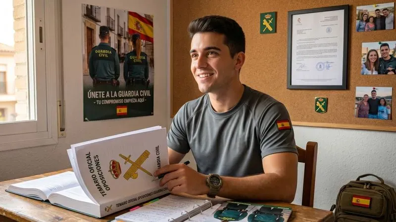 Opositor preparando la convocatoria de la Guardia Civil haciendo tests en la plataforma TestyPal
