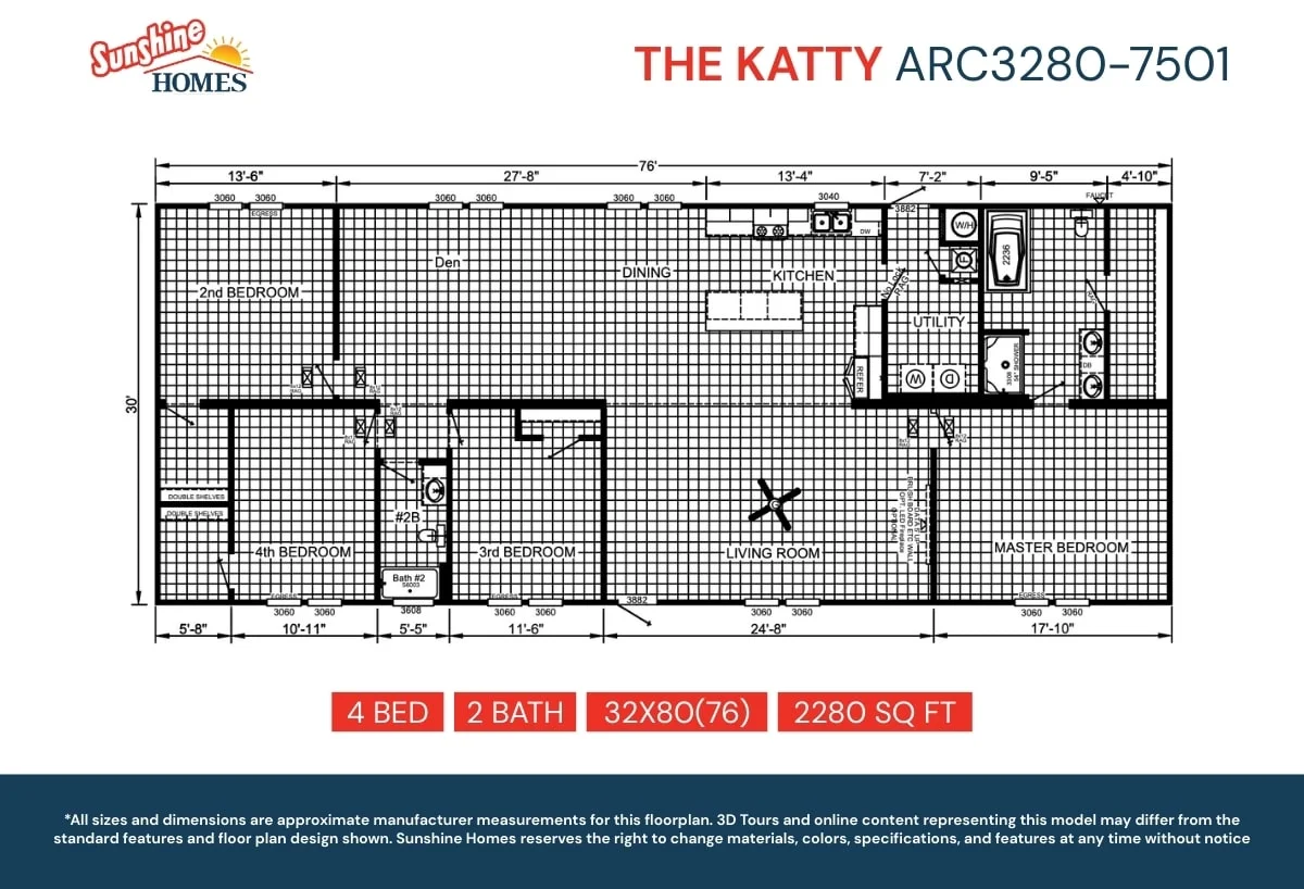 The Katty ARC3280-7501 Double Wide by Sunshine Homes thumbnail 1