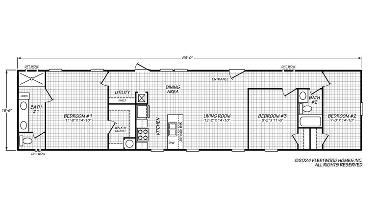 Floor plan for Landmark 16663D
