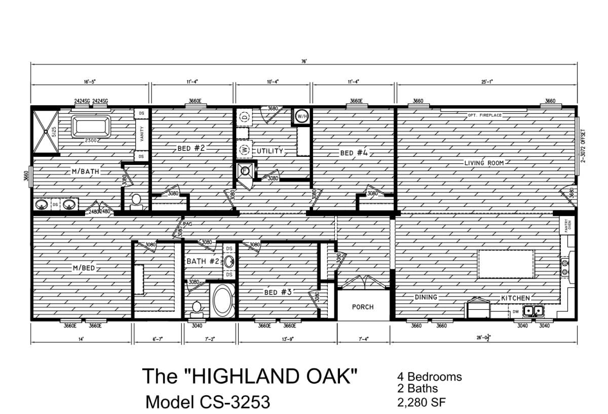 Floor plan for The Highland Oak