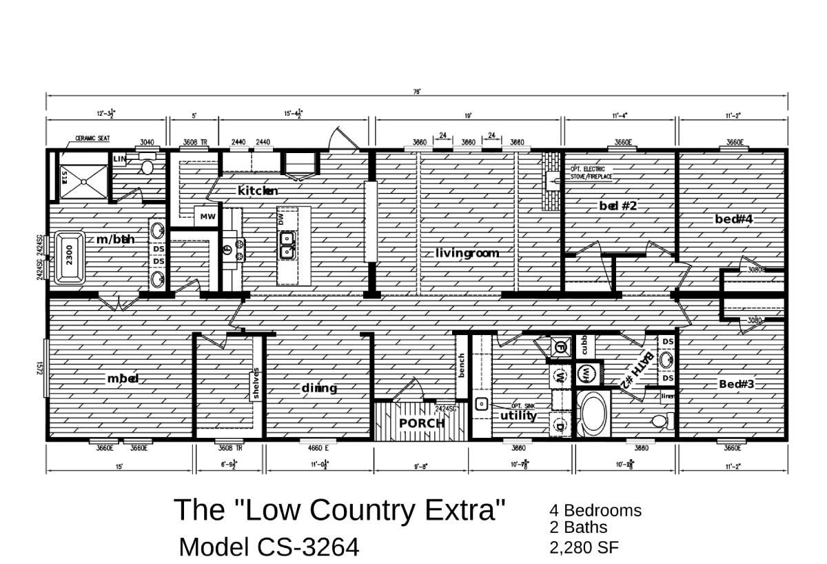 Floor plan for The Low Country Extra