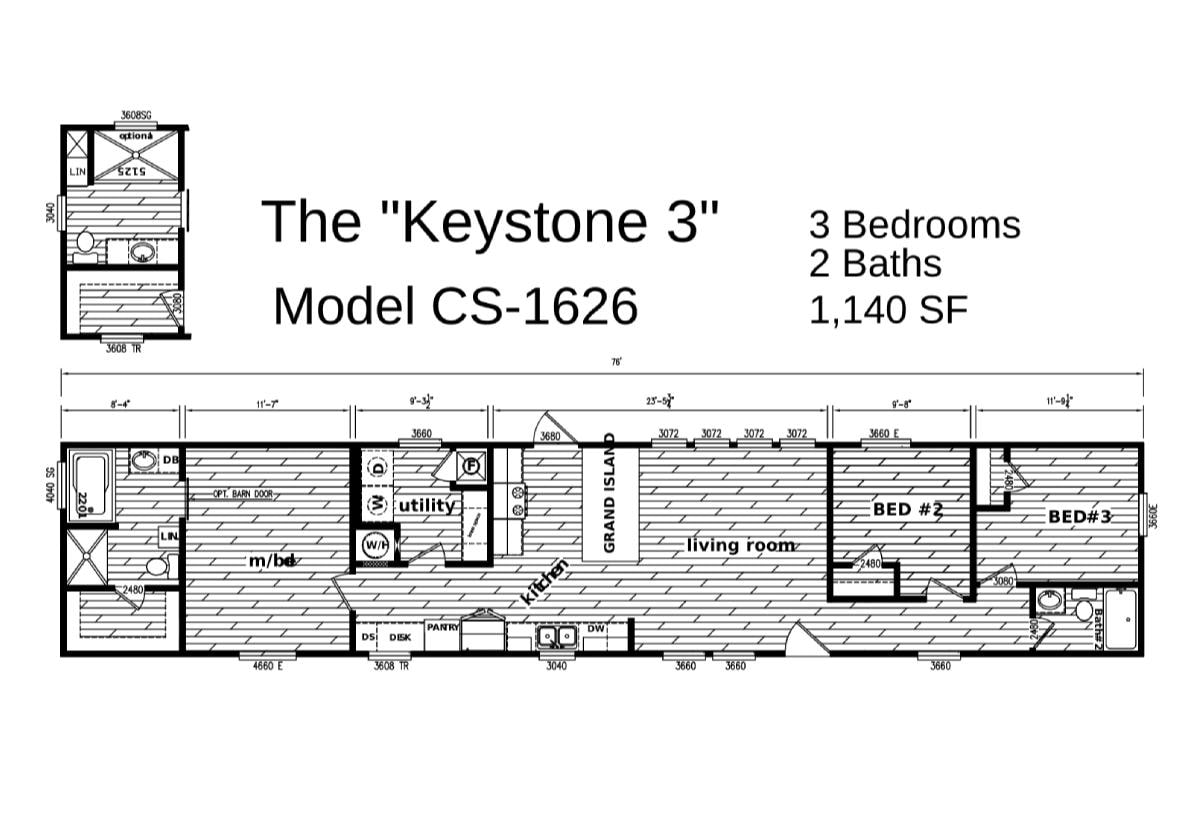 Floor plan for The Keystone 3