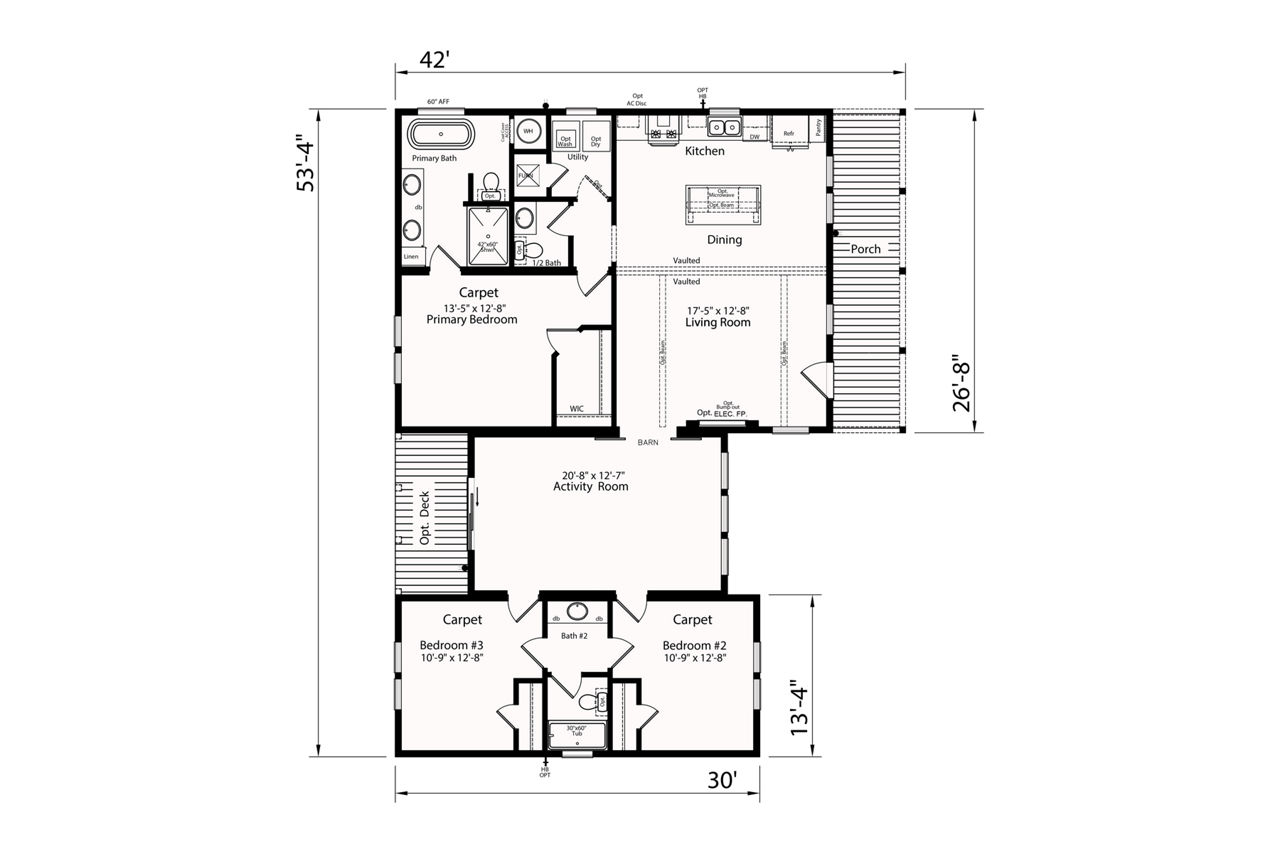 Floor plan for Innovation 5442H - The Cypress Creek