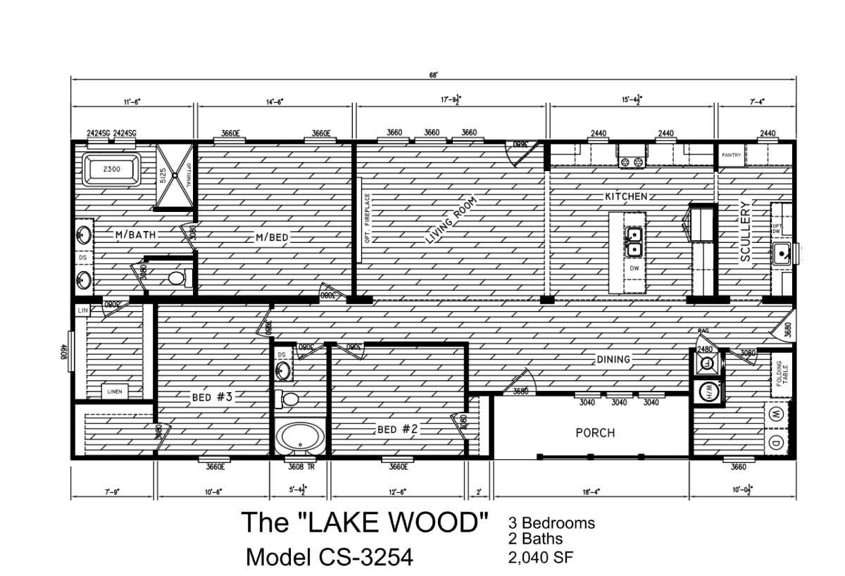 Floor plan for The Lake Wood