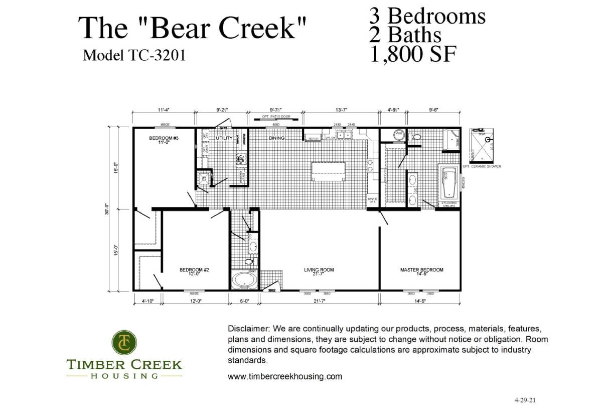 Floor plan for The Bear Creek