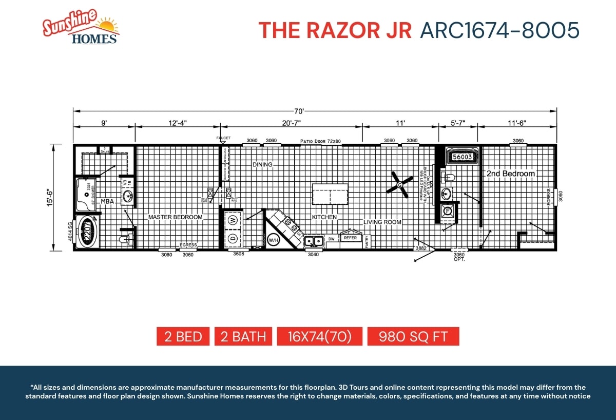 Floor plan for The Raizer Jr.