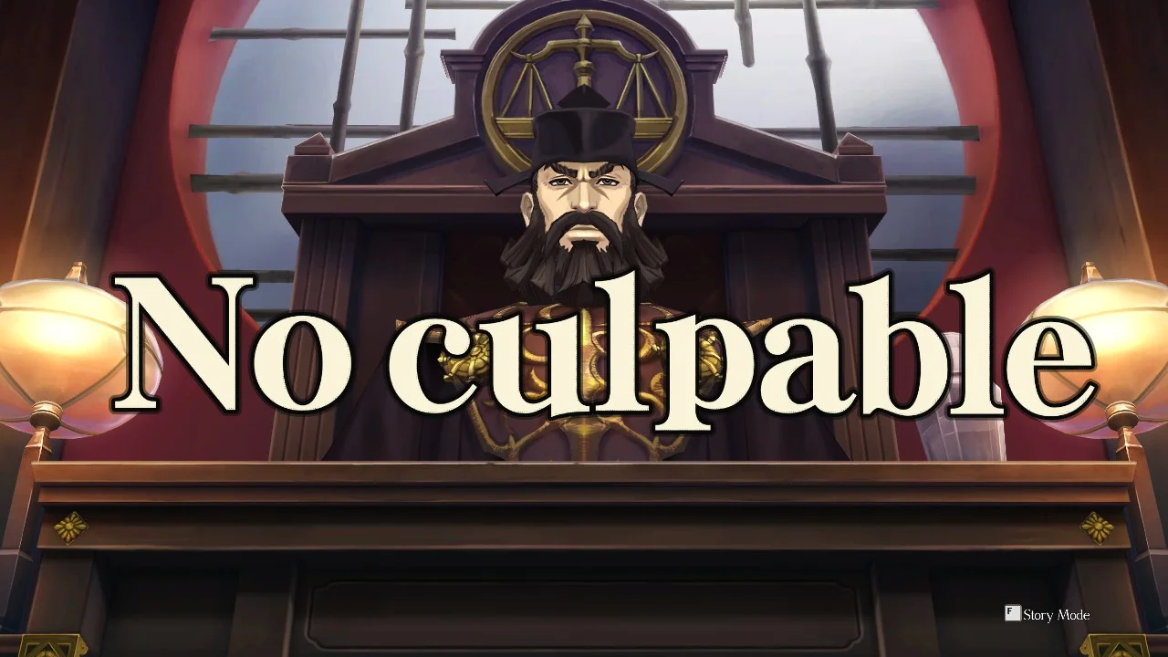 Juez del caso 1 dando veredicto "No culpable"