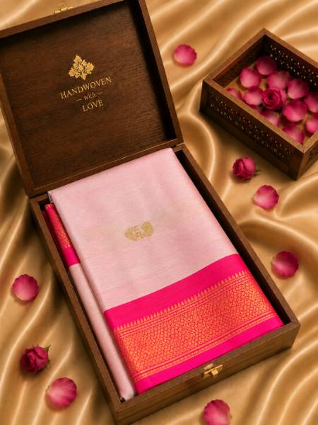 BABY PINK MINAKARI SILK saree